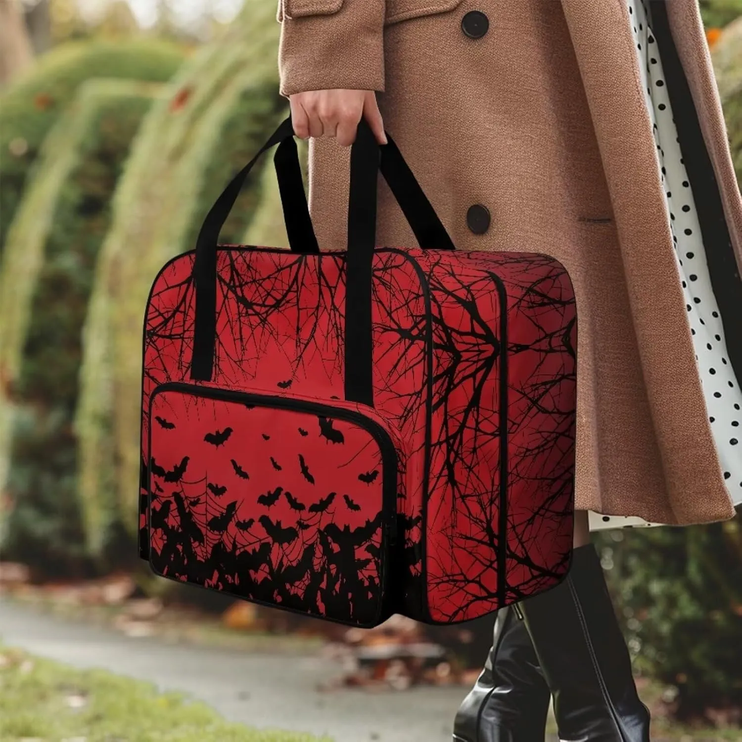 Sewing Machine Case Bat Sewing Machine Accessories for Most Standard Singer, Brother, Janome Halloween Decorations Indoor Hand Bag Tote
