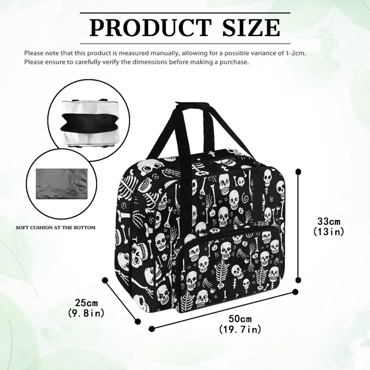 Sewing Machine Case Ghost Portable Sewing Machine Bag Suitable for Most Standard Singer, Brother, Janome, Purple Tote Bag