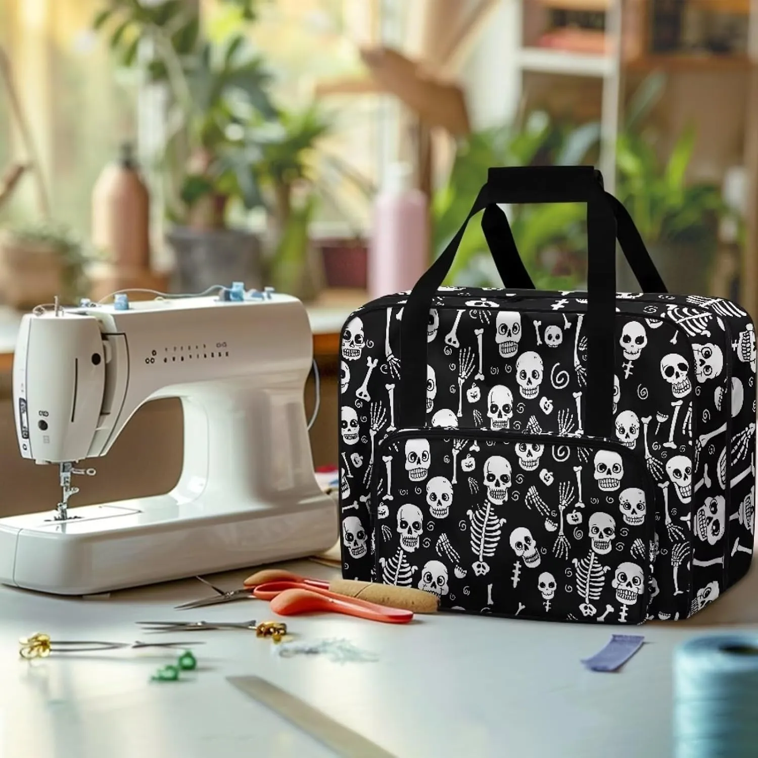 Sewing Machine Case Ghost Portable Sewing Machine Bag Suitable for Most Standard Singer, Brother, Janome, Purple Tote Bag