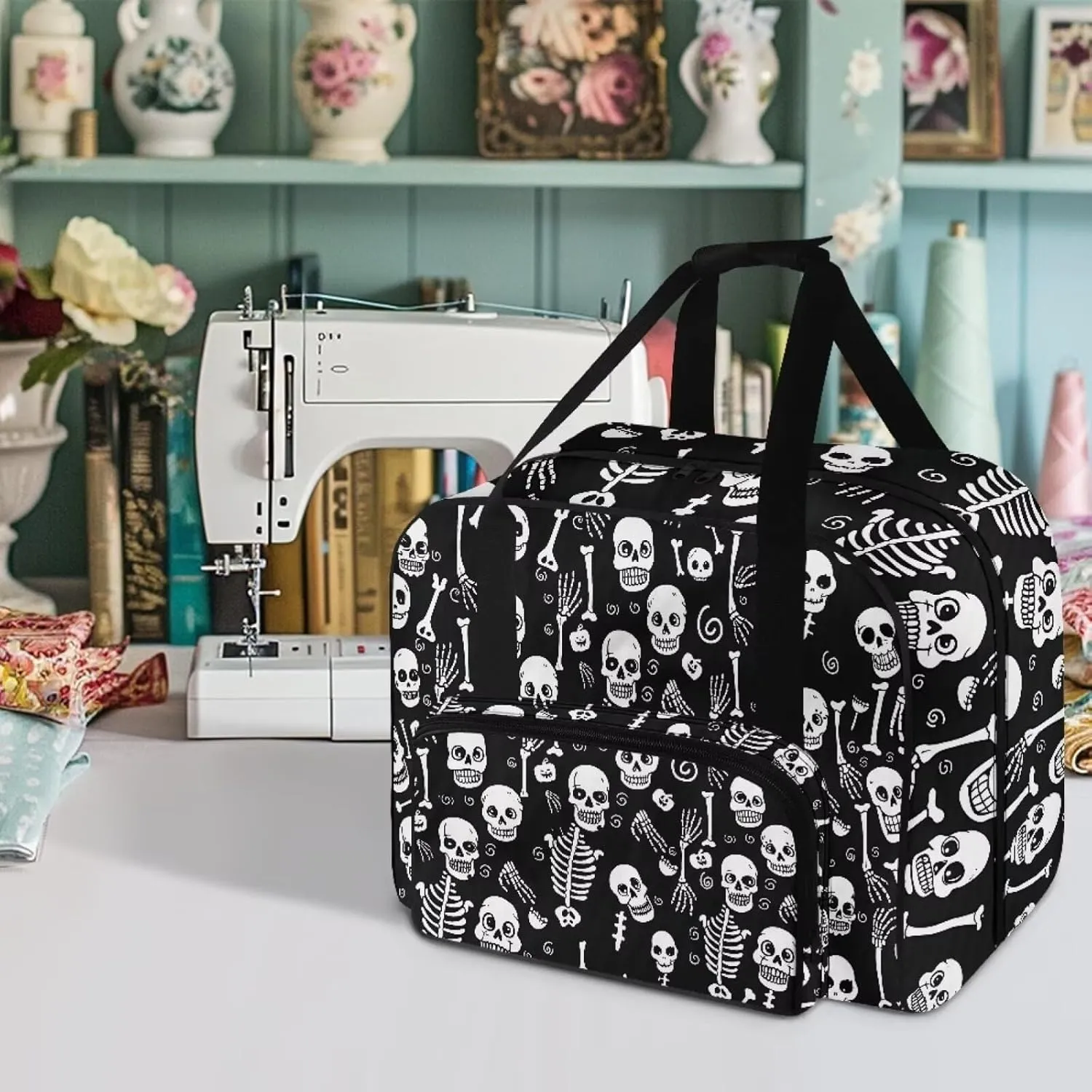 Sewing Machine Case Ghost Portable Sewing Machine Bag Suitable for Most Standard Singer, Brother, Janome, Purple Tote Bag