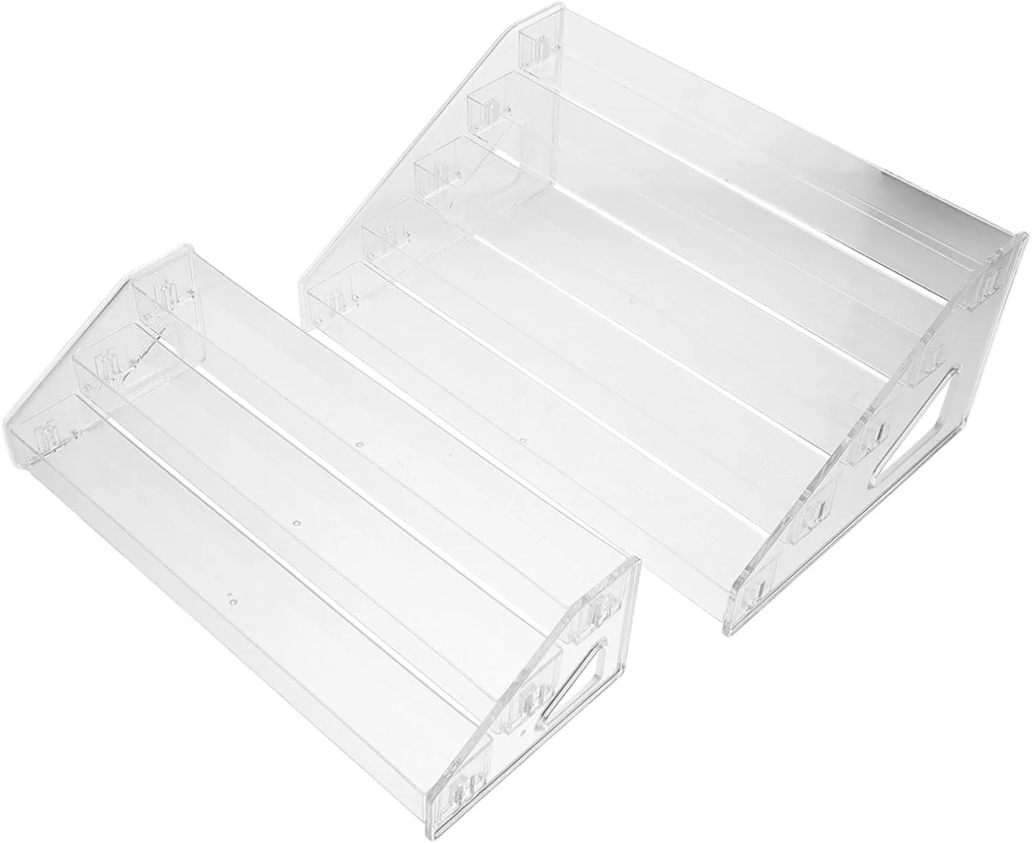 Sewroro 2pcs Plastic Nail Polish Organizer Rack Versatile Storage for Nail Polish Essential Oils Sunglasses and Items and Transparent Makeup Display Stand for Home and Office