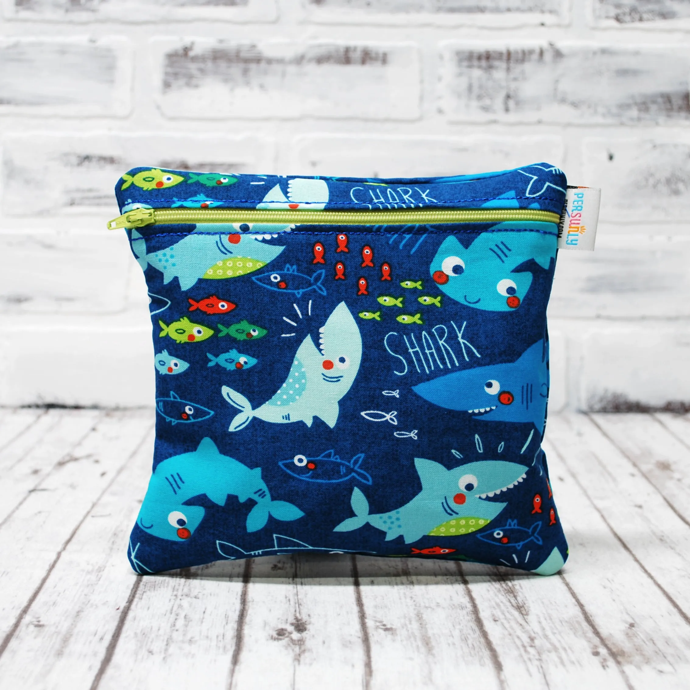 Shark and Minnows Personalized Reusable Food Bag