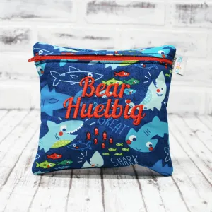 Shark and Minnows Personalized Reusable Food Bag