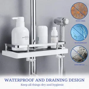 Shower rod storage rack