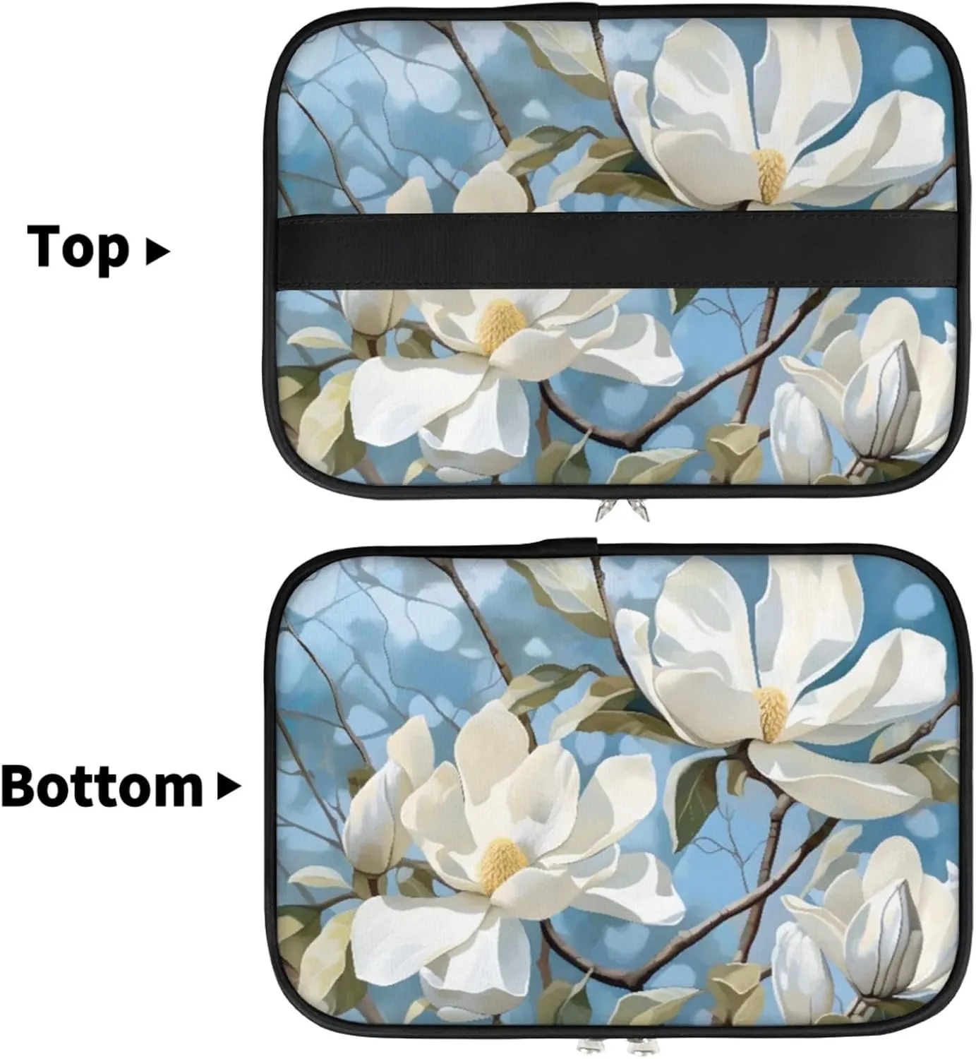 Shy Flower Makeup Bag Large Opening Cosmetic Bag Portable Makeup Case Organizer Toiletry Bags for Women Daily Traveling With Handle Grids Smooth Zipper Divider Makeup Pouch