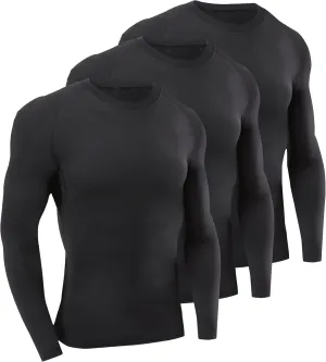 SILKWORLD Men's Long-Sleeve Compression Shirt Base-Layer Running Top