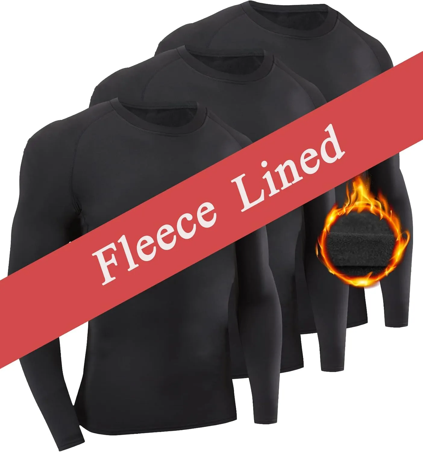 SILKWORLD Men's Long-Sleeve Compression Shirt Base-Layer Running Top