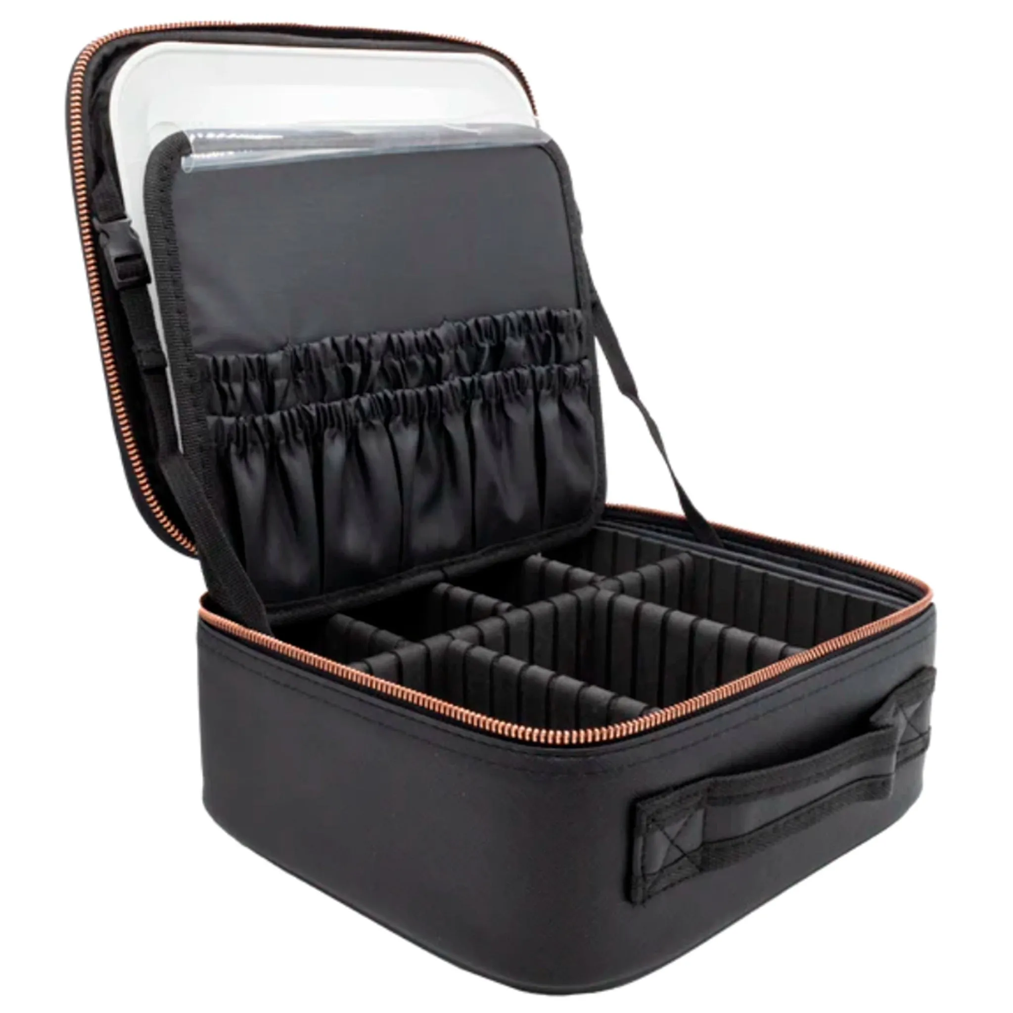 Simply Bella Travel Makeup Case With Led Mirror Black - Wholesale 1 Unit (CB1283-BLACK)