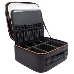Simply Bella Travel Makeup Case With Led Mirror Black - Wholesale 1 Unit (CB1283-BLACK)