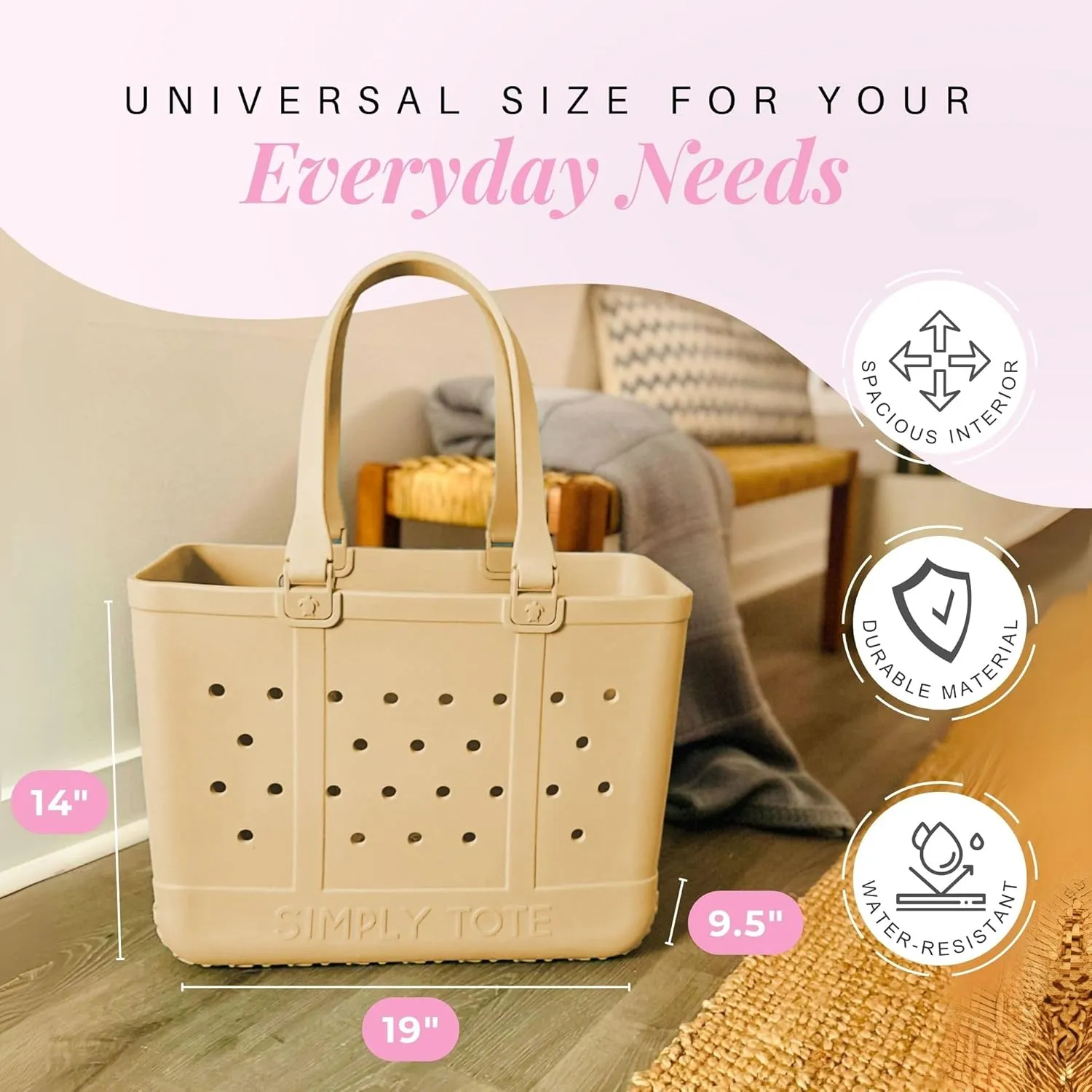 Simply Southern, Large Tote Bag