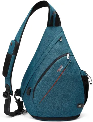 Sling Backpack, 8 Pockets Sling Bag Crossbody, 19L Large Sling Bag for Men Travel Crossbody Backpack Hiking Outdoor