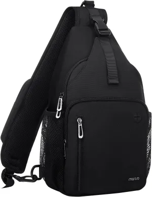 Sling Backpack Bag, Crossbody Shoulder Bag Travel Hiking Daypack Chest Bag with Front Square Pocket&Usb Charging Port