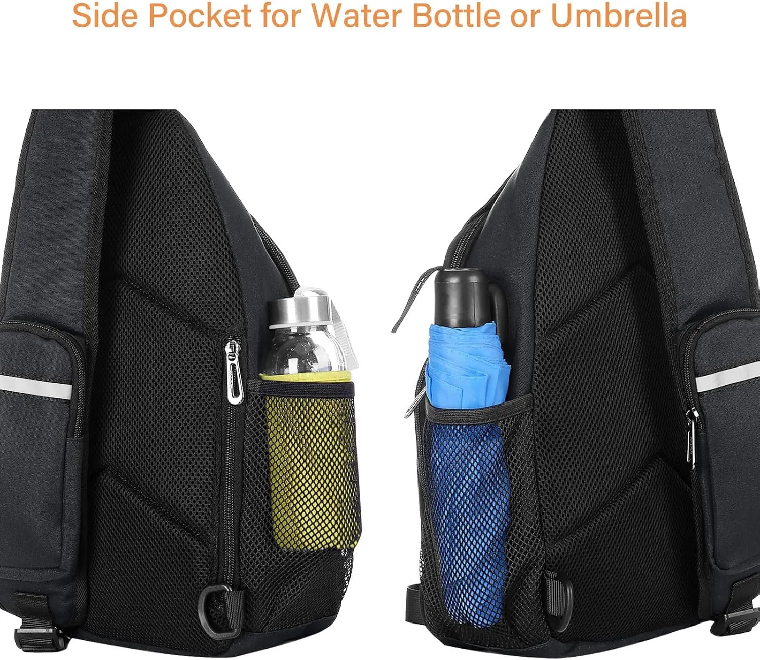 Sling Backpack Bag, Crossbody Shoulder Bag Travel Hiking Daypack Chest Bag with Front Square Pocket&Usb Charging Port