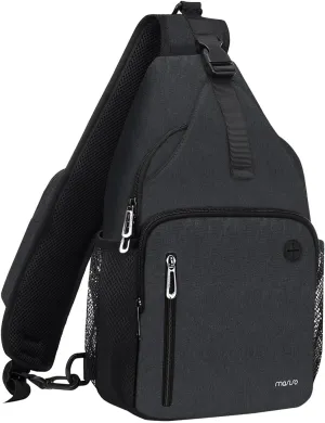 Sling Backpack Bag, Crossbody Shoulder Bag Travel Hiking Daypack Chest Bag with Front Square Pocket&Usb Charging Port