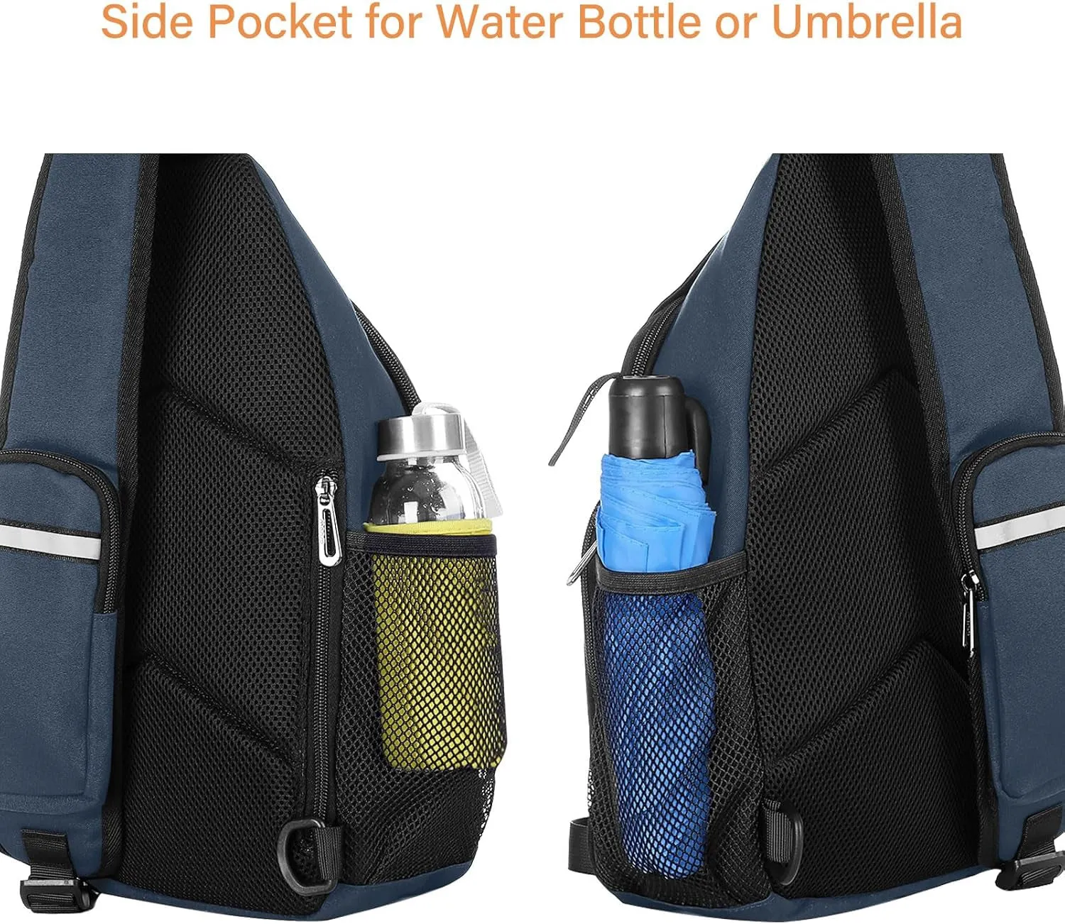 Sling Backpack Bag, Crossbody Shoulder Bag Travel Hiking Daypack Chest Bag with Front Square Pocket&Usb Charging Port