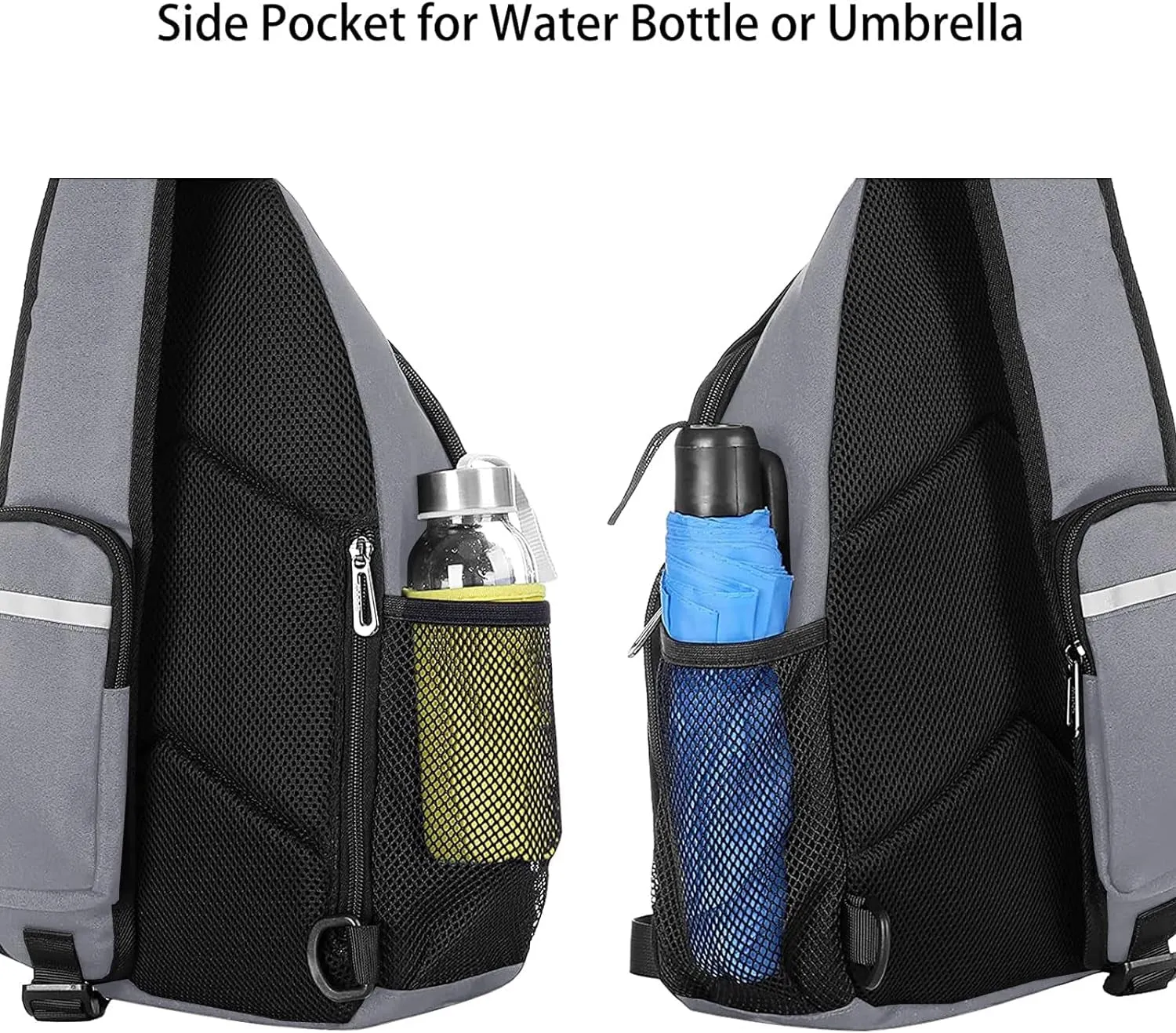 Sling Backpack Bag, Crossbody Shoulder Bag Travel Hiking Daypack Chest Bag with Front Square Pocket&Usb Charging Port