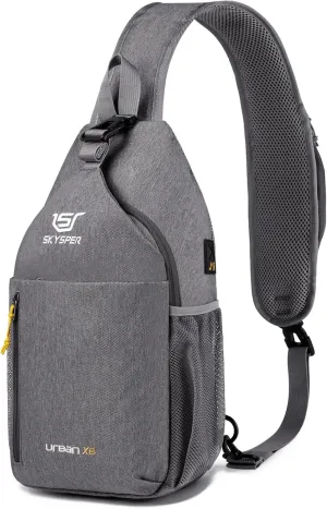 Sling Bag Crossbody Backpack - Chest Shoulder Cross Body Bag Travel Hiking Casual Daypack for Women Men(Grey)