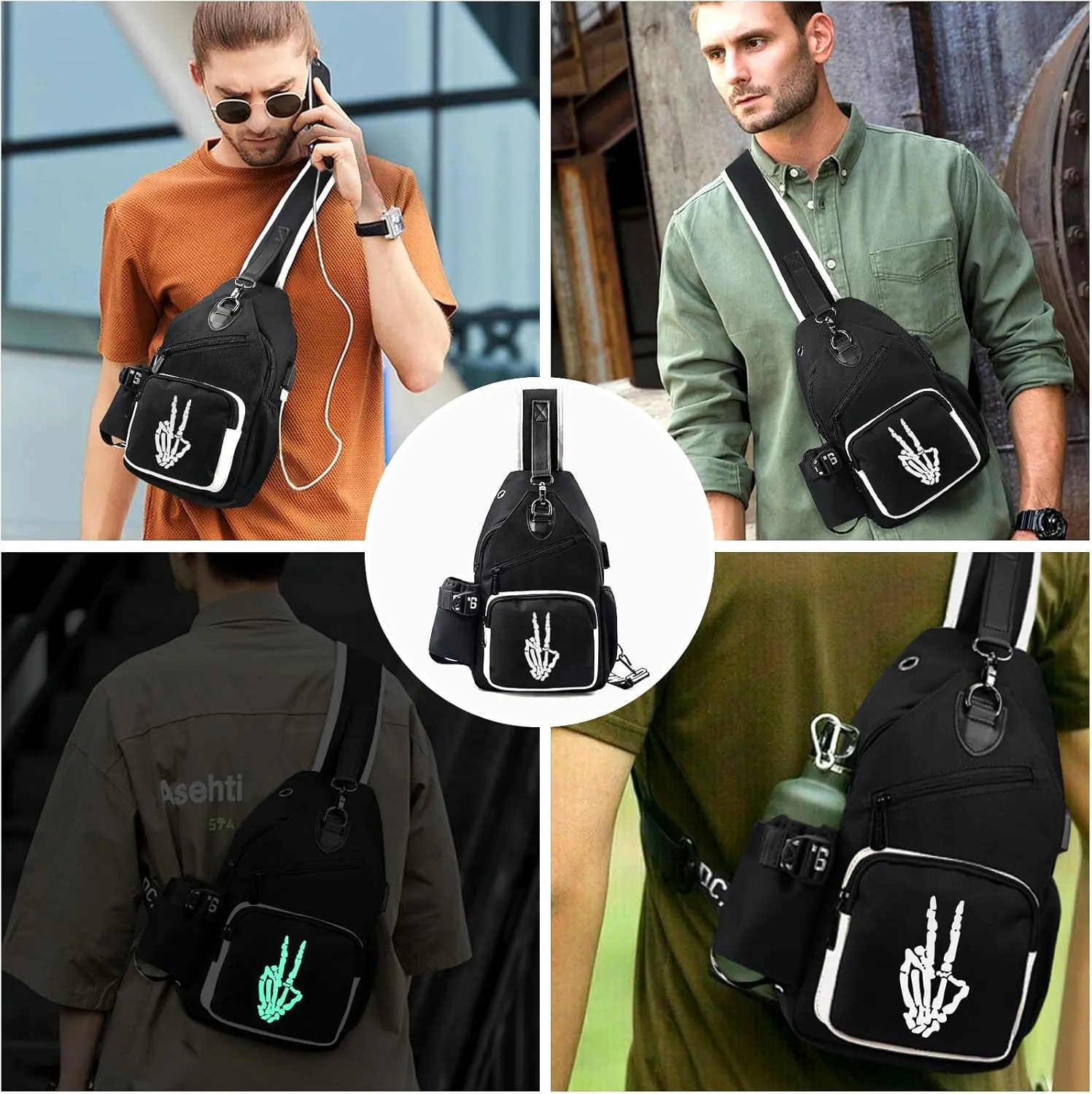 Sling Bag, Crossbody Shoulder Bag for Mens Women Multipurpose Daypacks Chest Bag