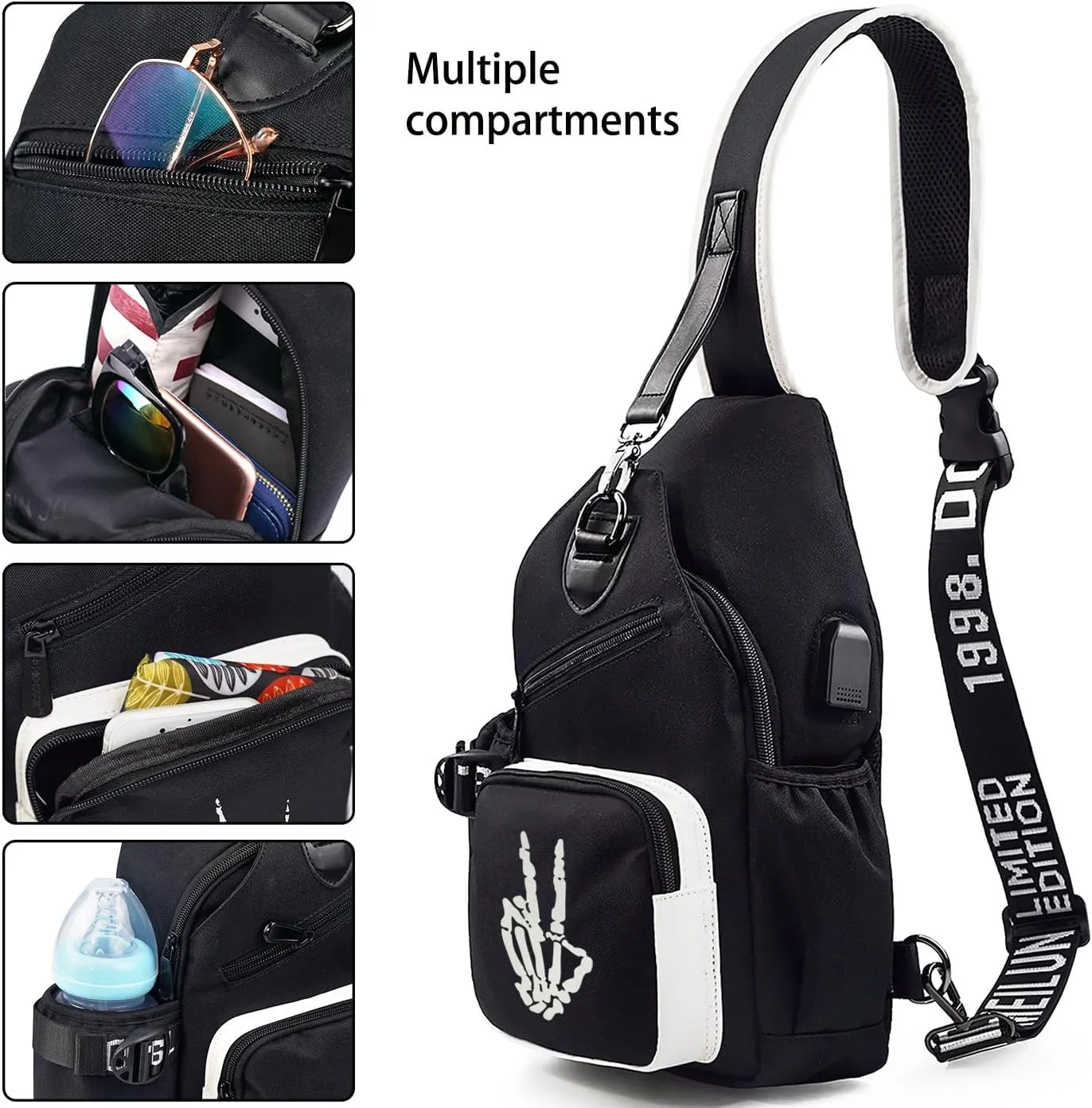 Sling Bag, Crossbody Shoulder Bag for Mens Women Multipurpose Daypacks Chest Bag