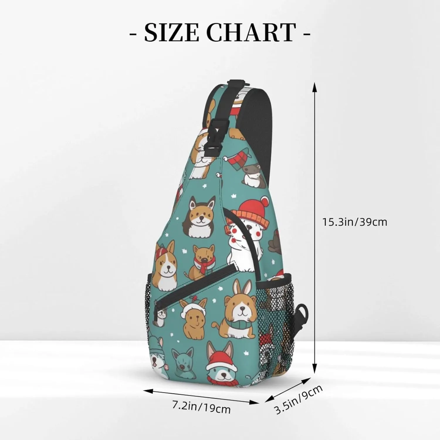 Sling Bag for Women Men Animals on Leaves Print Crossbody Shoulder Bag Chest Shoulder Backpack Travel Hiking Daypack, Animal Wearing Hat, One Size