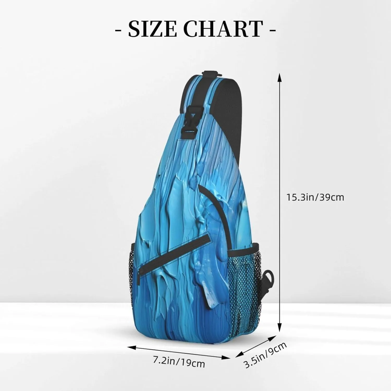 Sling Bag for Women Men Color Is Pink Print Crossbody Shoulder Bag Chest Shoulder Backpack Travel Hiking Daypack, Blue Wooden, One Size