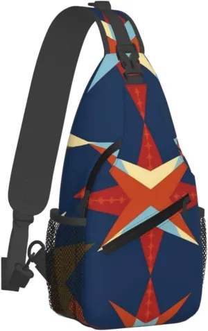 Sling Bag for Women Men Crossbody Bag Big star arrow Chest Bag Sling Backpack Fanny Pack Casual Daypack for Travel