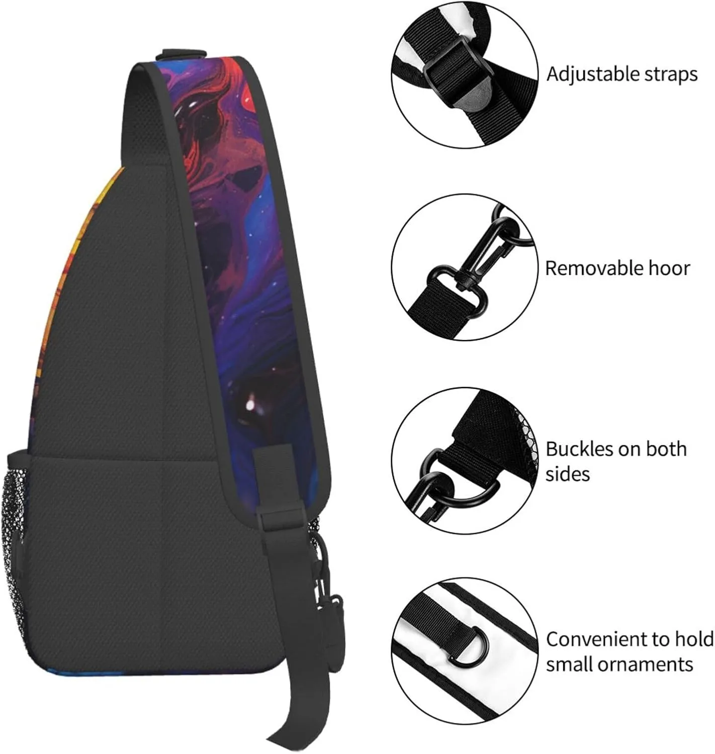 Sling Bag for Women Men Crossbody Bag Sling Backpack Abstract texture fluid Cross Body Bag Adjustable Chest Bag