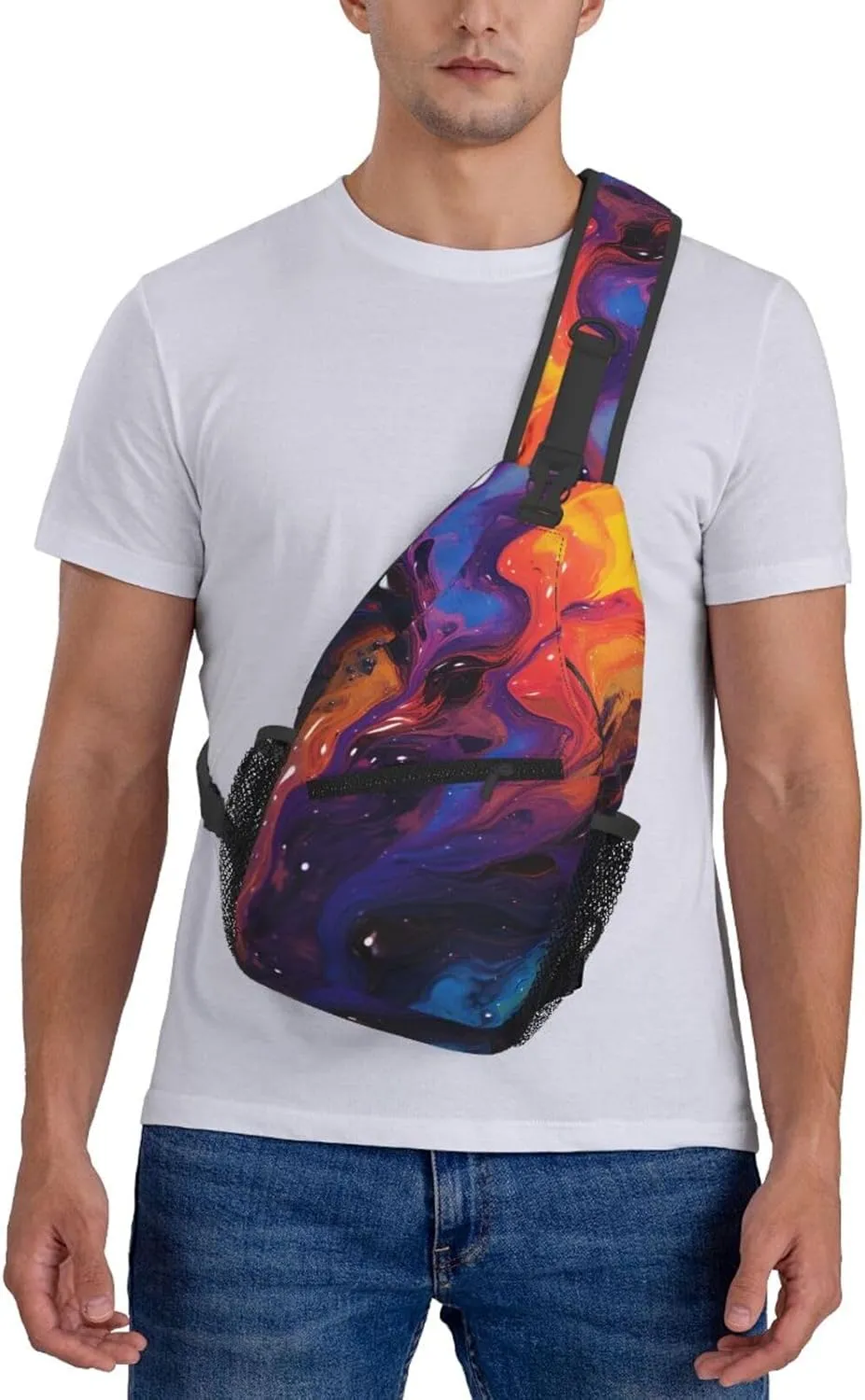 Sling Bag for Women Men Crossbody Bag Sling Backpack Abstract texture fluid Cross Body Bag Adjustable Chest Bag