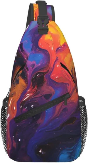 Sling Bag for Women Men Crossbody Bag Sling Backpack Abstract texture fluid Cross Body Bag Adjustable Chest Bag