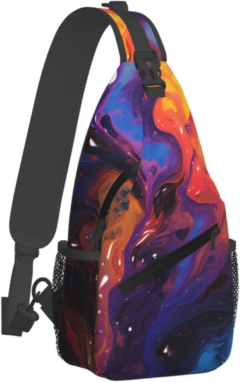 Sling Bag for Women Men Crossbody Bag Sling Backpack Abstract texture fluid Cross Body Bag Adjustable Chest Bag