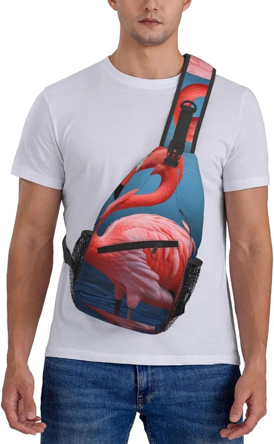 Sling Bag for Women Men Crossbody Bag Sling Backpack Animal Flamingo Cross Body Bag Adjustable Chest Bag