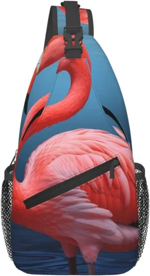 Sling Bag for Women Men Crossbody Bag Sling Backpack Animal Flamingo Cross Body Bag Adjustable Chest Bag