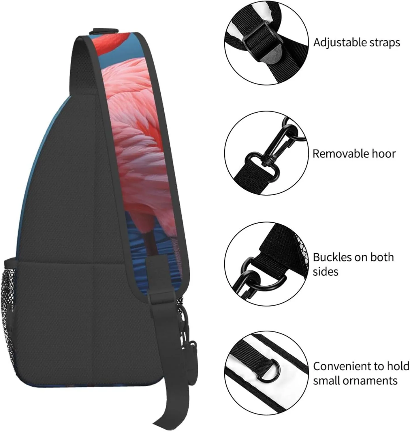 Sling Bag for Women Men Crossbody Bag Sling Backpack Animal Flamingo Cross Body Bag Adjustable Chest Bag
