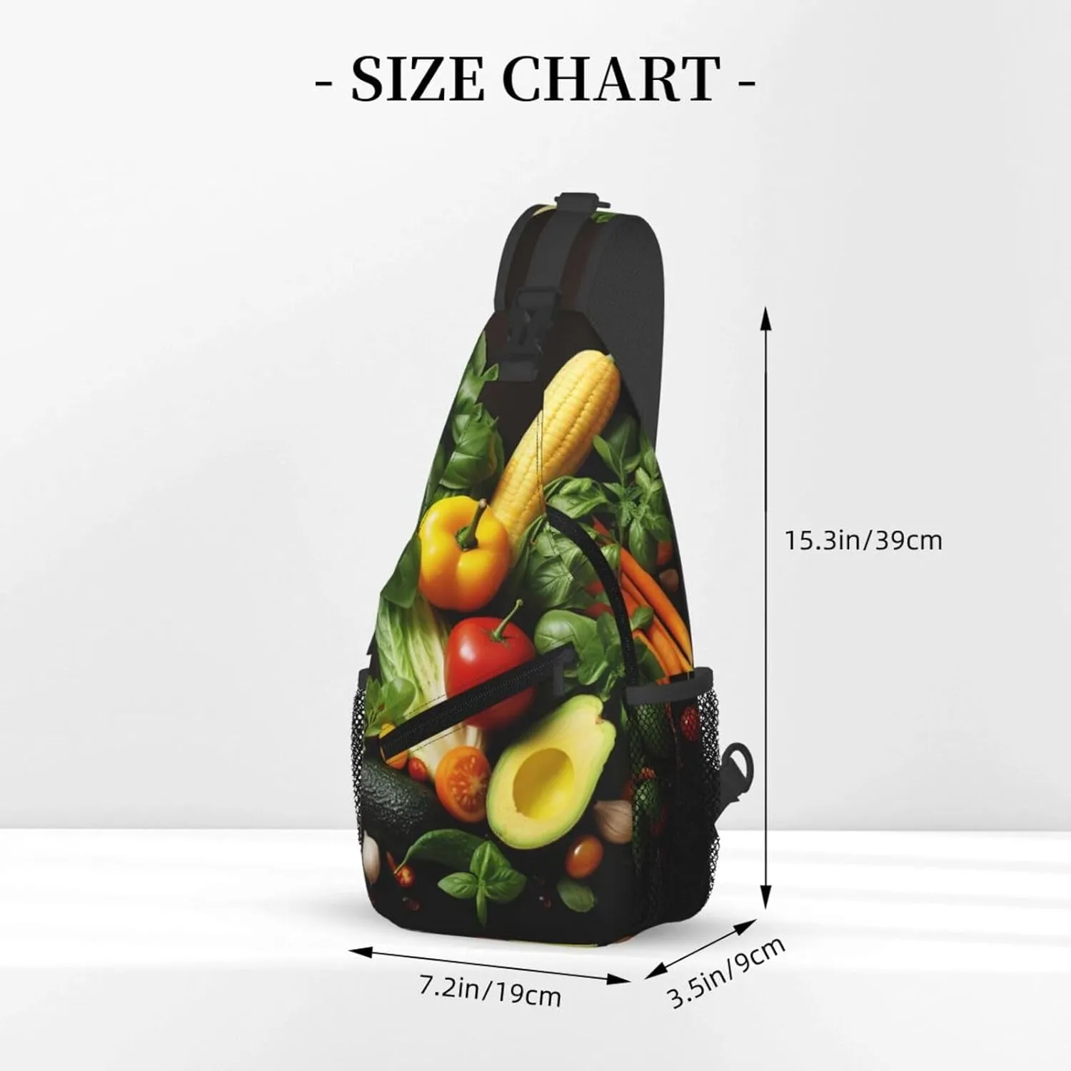 Sling Bag for Women Men Crossbody Bag Sling Backpack Various vegetables Cross Body Bag Adjustable Chest Bag