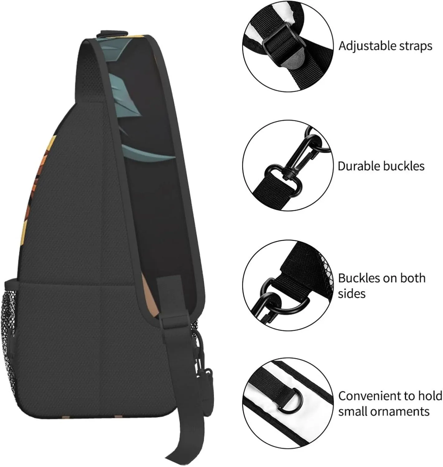 Sling Bag for Women Men Light Orange Print Crossbody Shoulder Bag Chest Shoulder Backpack Travel Hiking Daypack, Origami Windmill, One Size