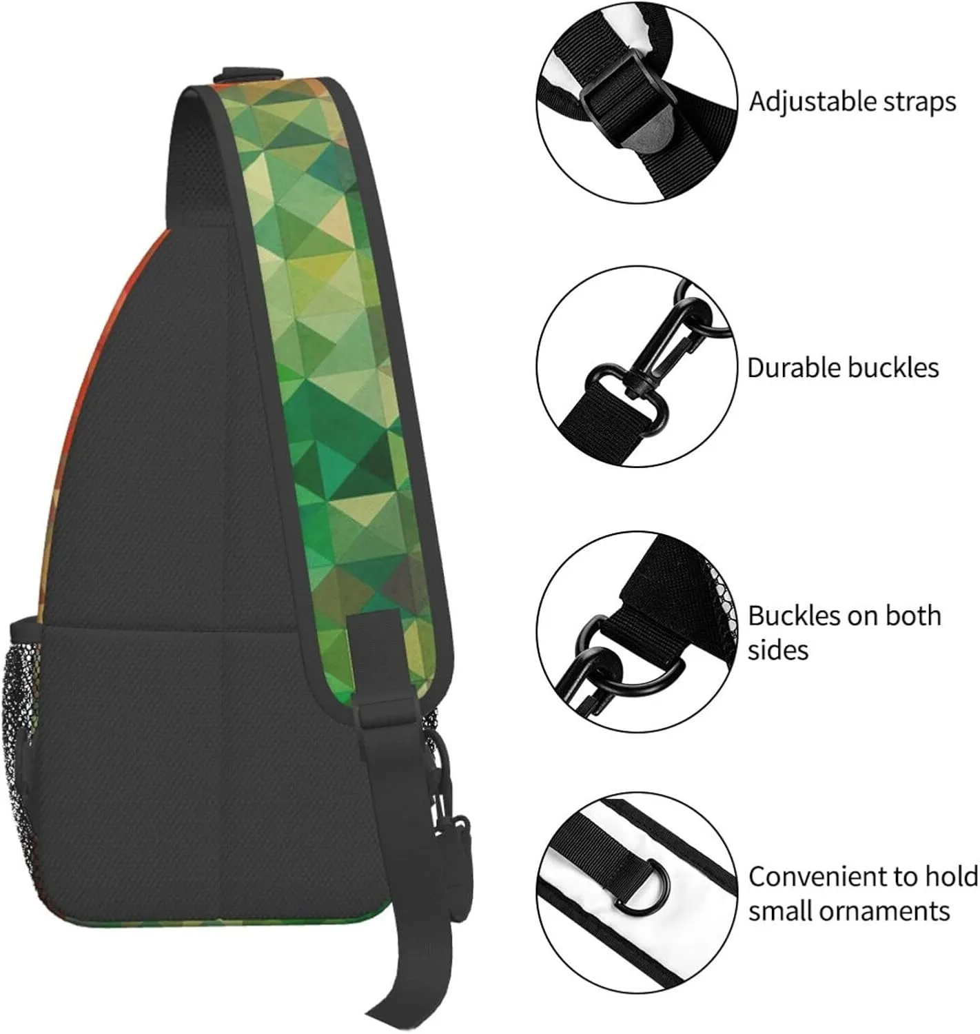 Sling Bag for Women Men Various Gradients Print Crossbody Shoulder Bag Chest Shoulder Backpack Travel Hiking Daypack, Various Gradients, One Size