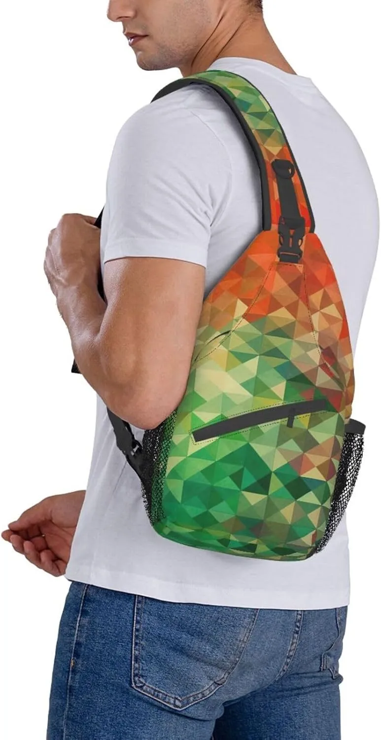 Sling Bag for Women Men Various Gradients Print Crossbody Shoulder Bag Chest Shoulder Backpack Travel Hiking Daypack, Various Gradients, One Size
