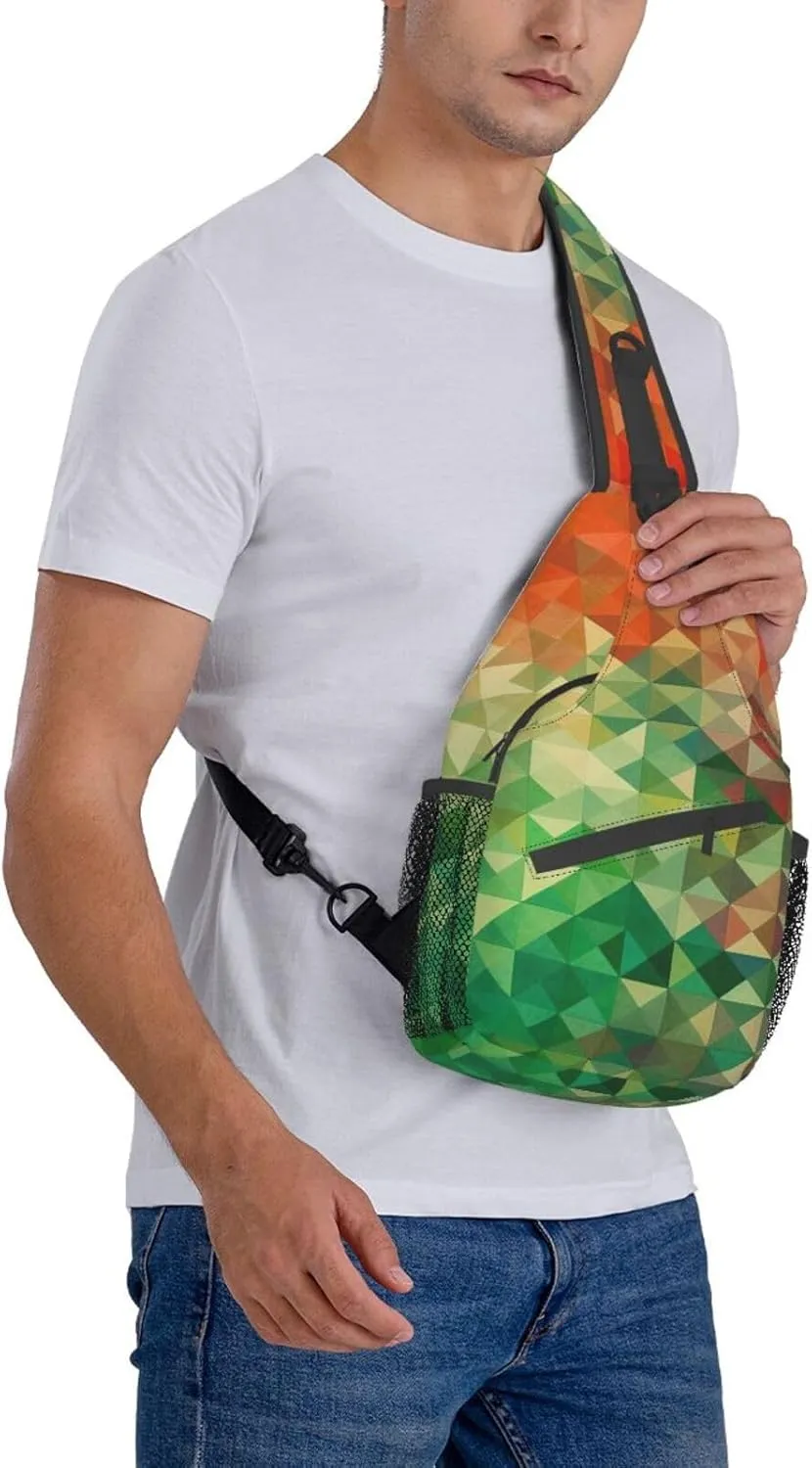 Sling Bag for Women Men Various Gradients Print Crossbody Shoulder Bag Chest Shoulder Backpack Travel Hiking Daypack, Various Gradients, One Size