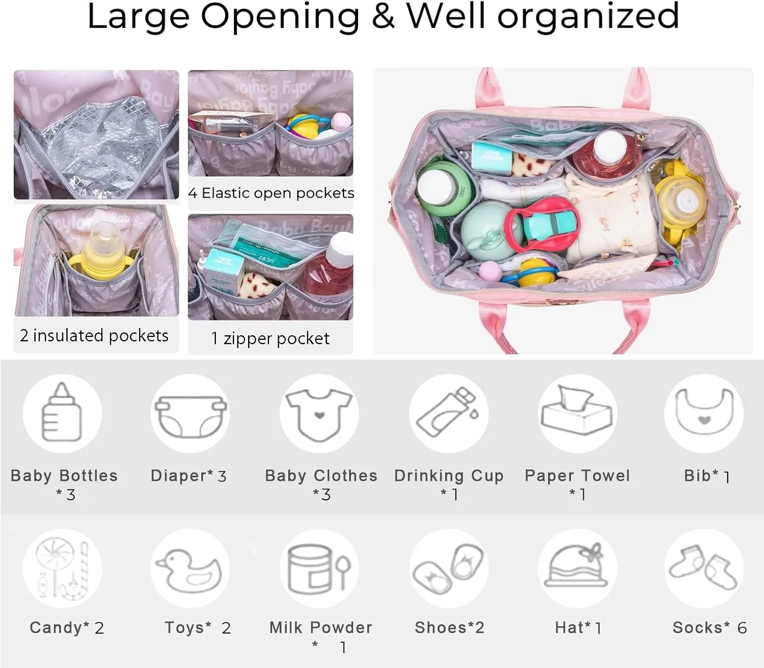 Small Diaper Bag Tote Crossbody, Medium Baby Bag Convertible Backpack for Women Diaper Purse