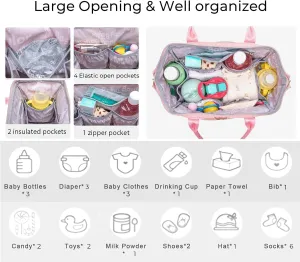 Small Diaper Bag Tote Crossbody, Medium Baby Bag Convertible Backpack for Women Diaper Purse