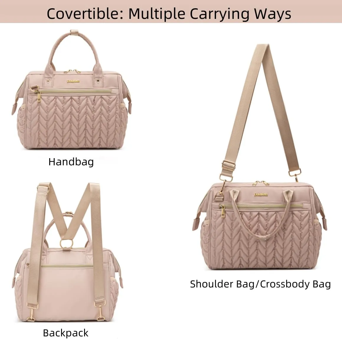 Small Diaper Bag Tote Crossbody, Medium Baby Bag Convertible Backpack for Women Diaper Purse