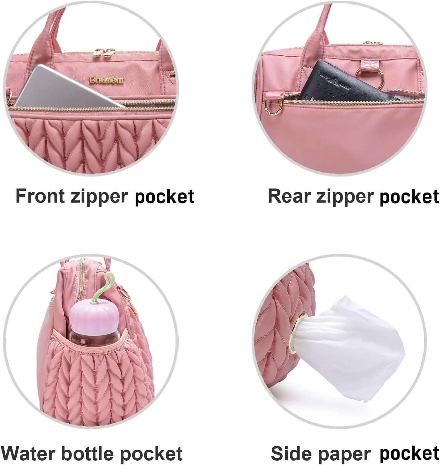 Small Diaper Bag Tote Crossbody, Medium Baby Bag Convertible Backpack for Women Diaper Purse