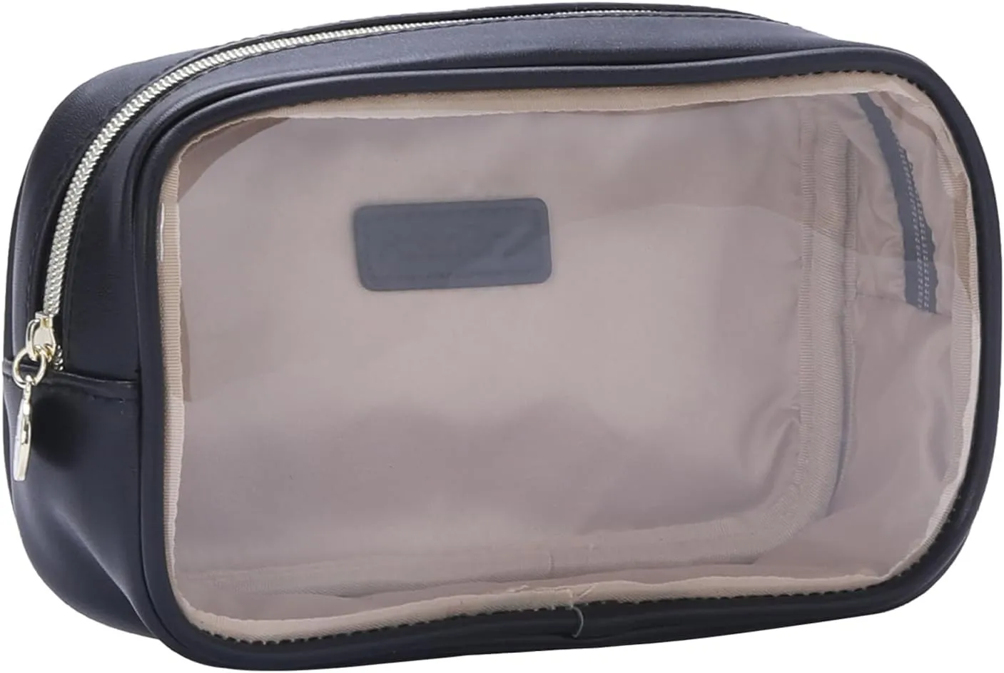 Small Makeup Bag for Purse,Clear Cosmetic Bag for Travel, Organizer Bag for Accessories Black