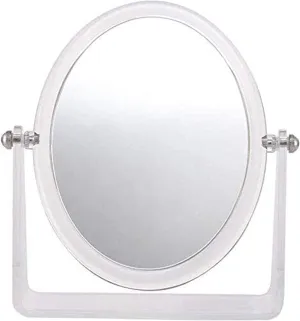 Small Mirror Makeup Vanity Mirror,Desktop Two-Sided Beauty Mirror 3X Magnification Cosmetic Mirror 360° Swivel Bathroom Mirror Makeup Mirror (Color : Transparent, Size : Medium)
