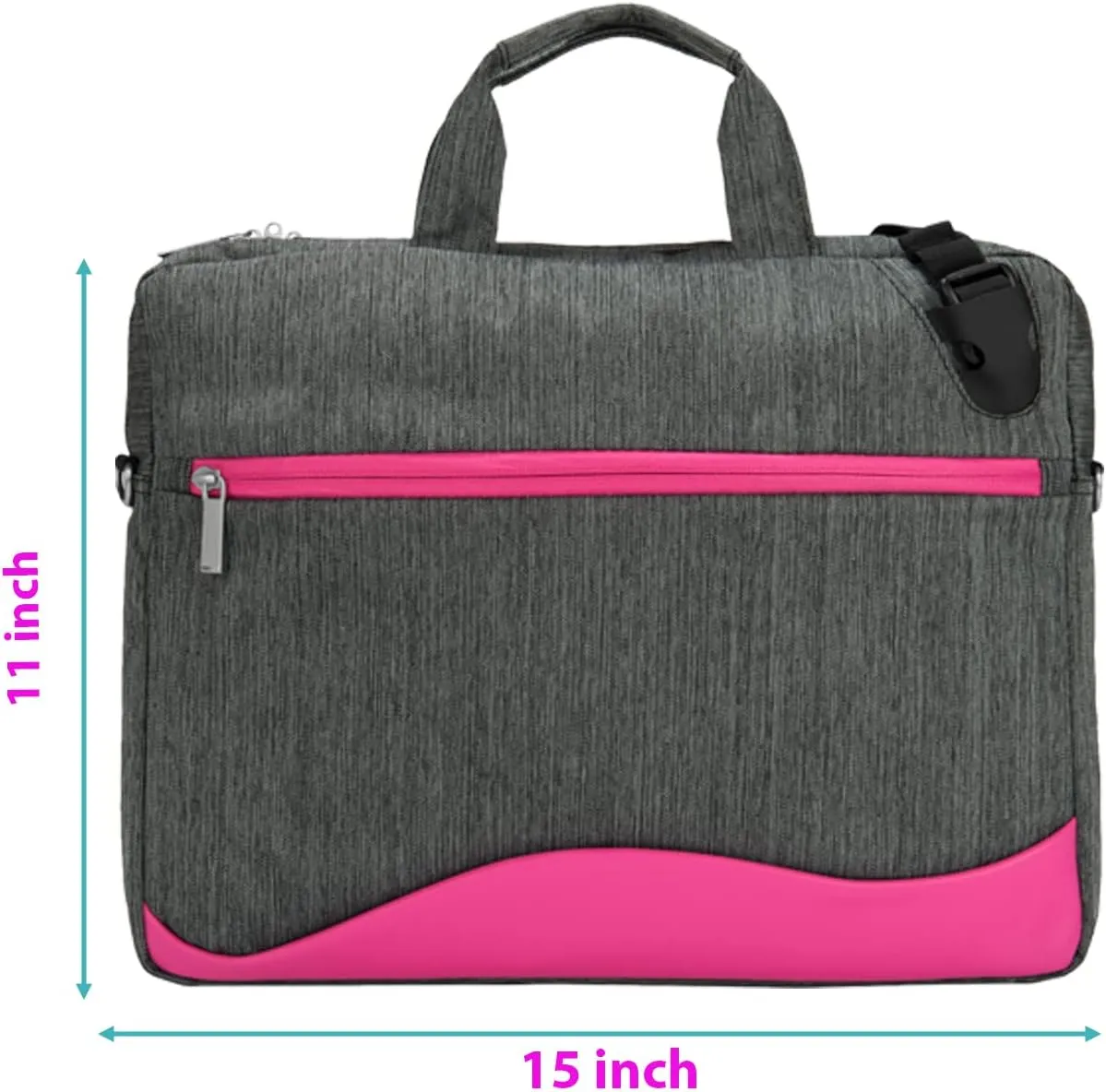 Smart Briefcase 15 in Laptop Carrying Case Bag with Front Pocket for MacBook Pro M2 M1, Acer Swift, HP Victus, Acer Predator