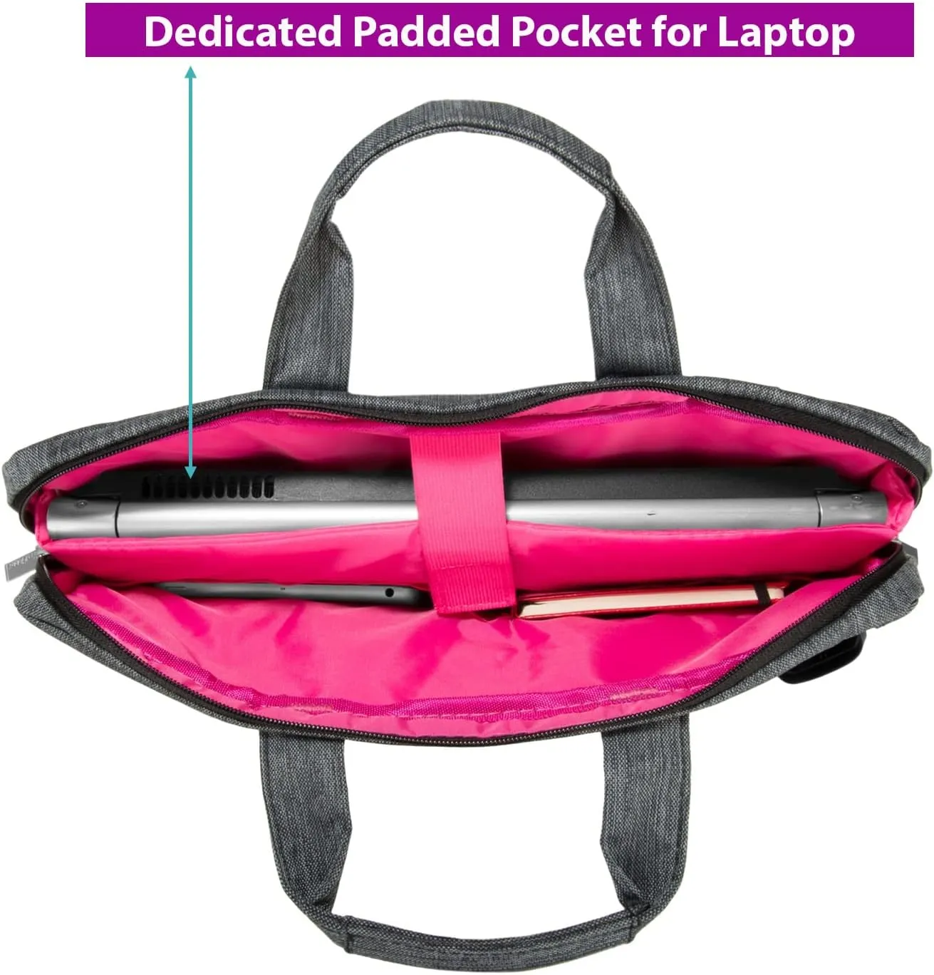Smart Briefcase 15 in Laptop Carrying Case Bag with Front Pocket for MacBook Pro M2 M1, Acer Swift, HP Victus, Acer Predator