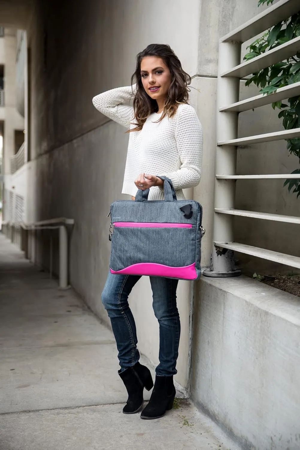 Smart Briefcase 15 in Laptop Carrying Case Bag with Front Pocket for MacBook Pro M2 M1, Acer Swift, HP Victus, Acer Predator