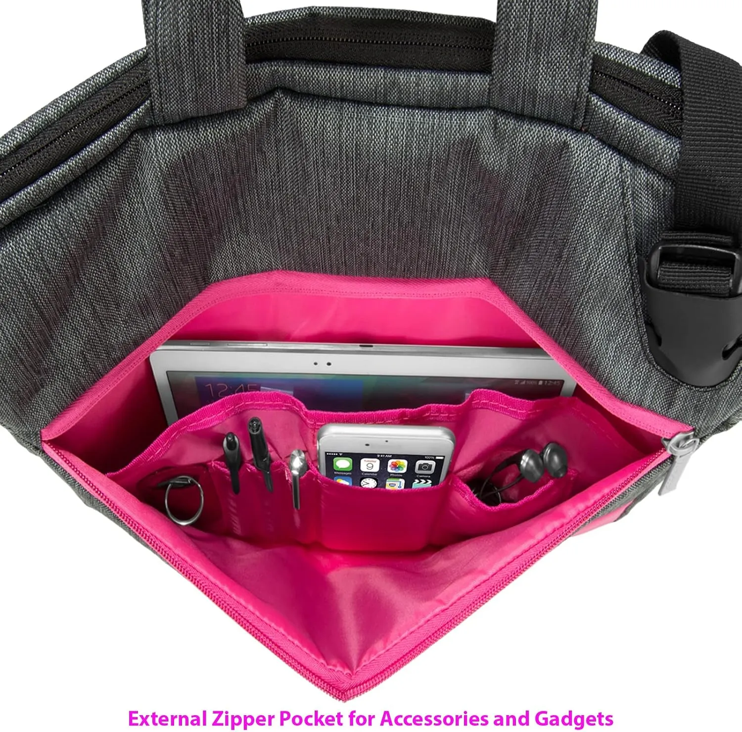 Smart Briefcase 15 in Laptop Carrying Case Bag with Front Pocket for MacBook Pro M2 M1, Acer Swift, HP Victus, Acer Predator
