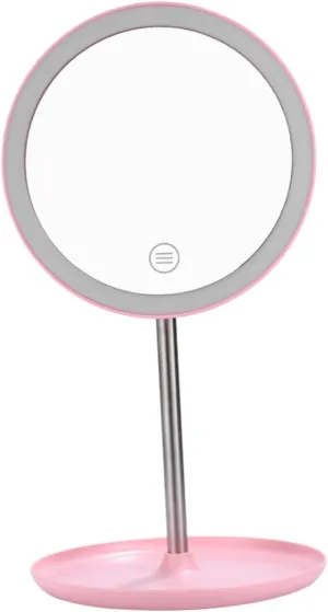 Smart Makeup Mirror Led Lights 360° Rotating Touch Screen Brightness Desktop Vanity Mirror for Women