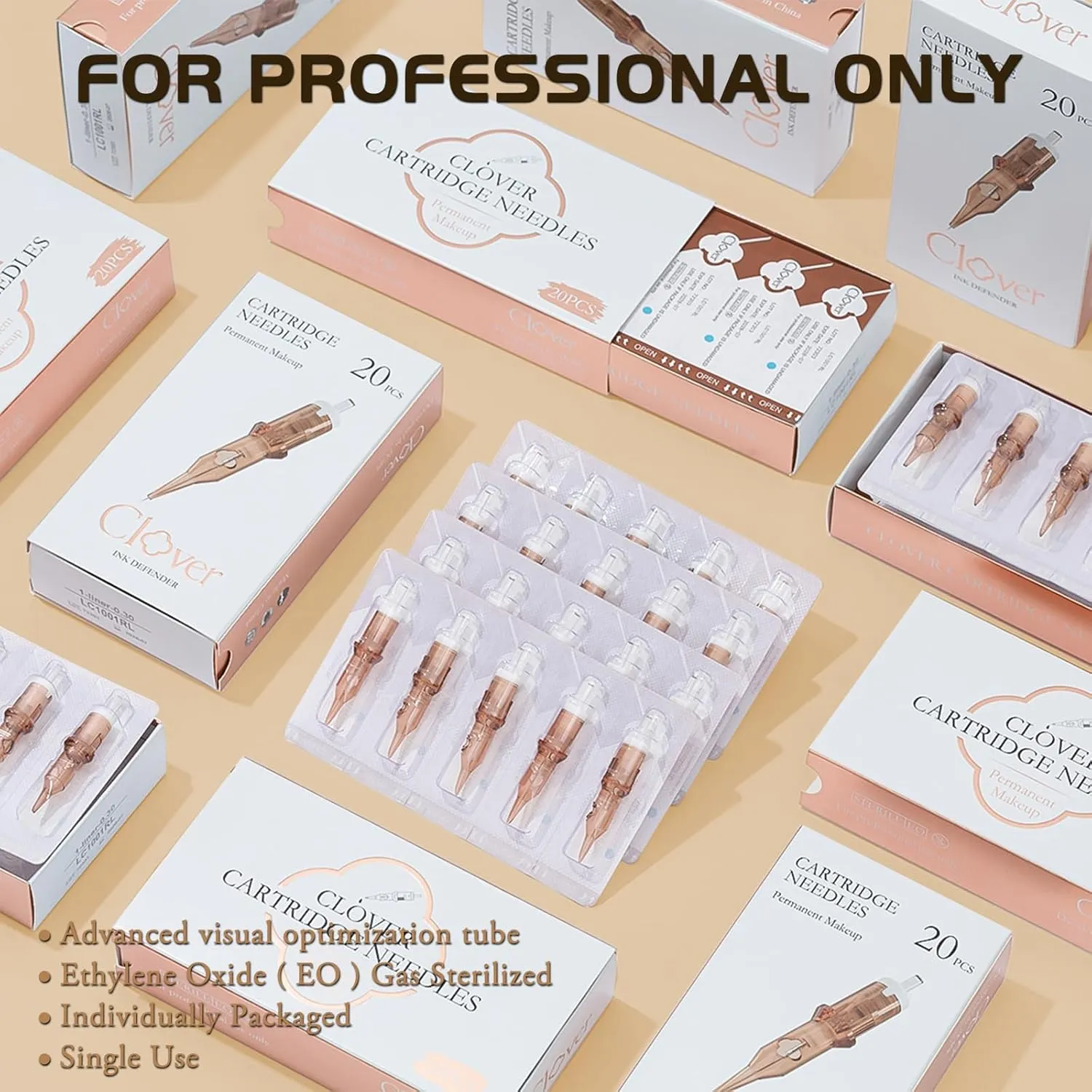SMP Tattoo Cartridges Needles 20Pcs #06 (3RL) Permanent Makeup 3 Round Liner 0.18mm Needle Microblading Hair Scalp for Tattoo Rotary Pen Supply 0603RL (Clover)